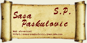 Saša Paskulović vizit kartica